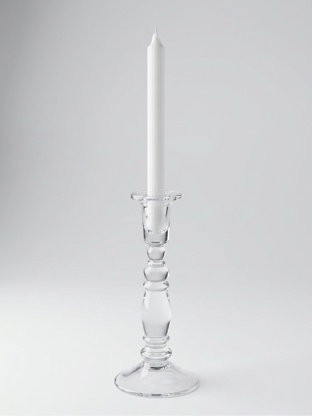 Clear Glass Candlestick Holder NWOT